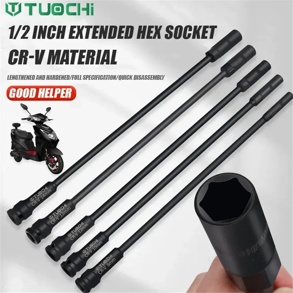 Imagem -02 - Super-longo 42cm Hex Soquete Chave Pneumática Elétrica Soquete de Impacto Reparação Automóvel Motocicleta Eletricista Ferramentas 1