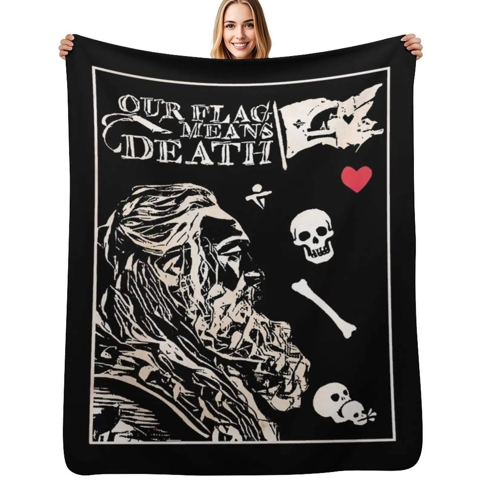 Our Flag Means Death, ofmd, stede bonnet, blackbeard, pirate Throw Blanket Cozy Light Blanket for Travel Camping Picnic