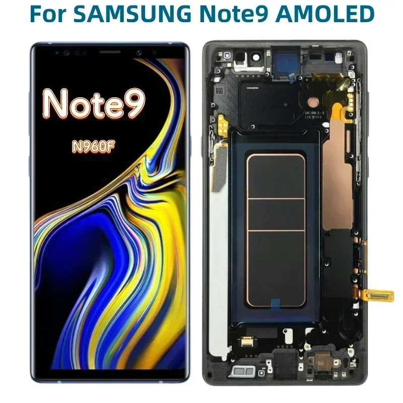 AMOLED Display for Samsung Galaxy NOTE9 SM-N960F N960F/DS Lcd Display Digital Touch Screen with Frame Assembly Replacement Part