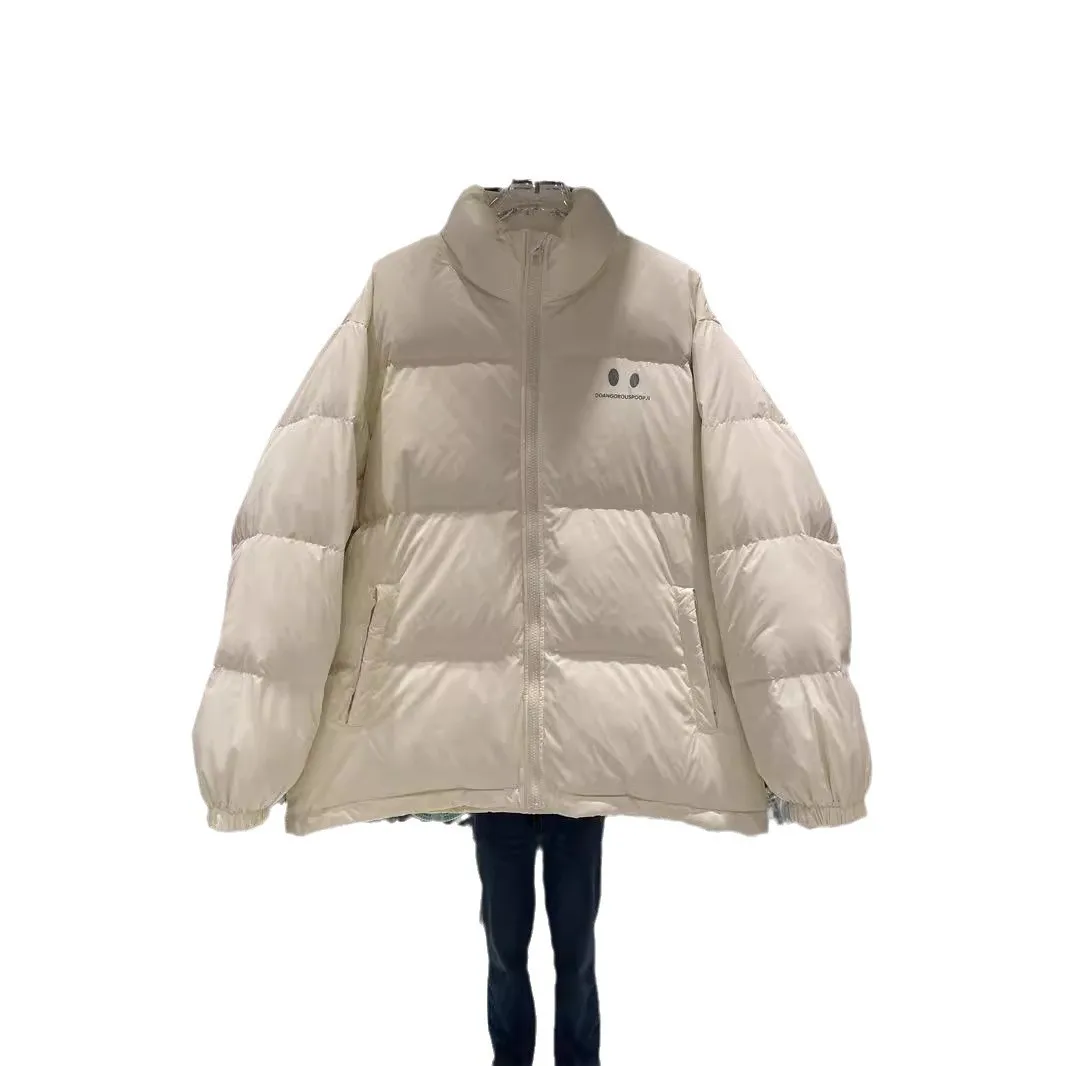 Down jacket women's stand-up collar thickened white duck down short bread jacket