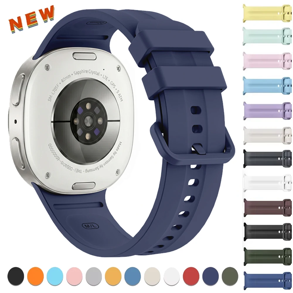 Official Silicone Strap For Samsung Galaxy Watch 9/8 44/40mm Sports Adjustable Band For Galaxy Watch 8 Classic 46mm Accessories