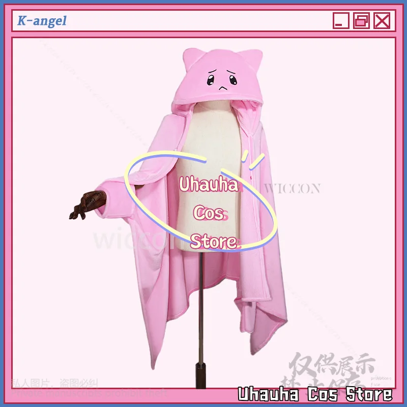 Anime Game NEEDY GIRL OVERDOSE Cosplay KAngel P-chan Costume Y2K Jirai Kei Blanket Kawaii Pink Cat Hooded Soft Cape Customized