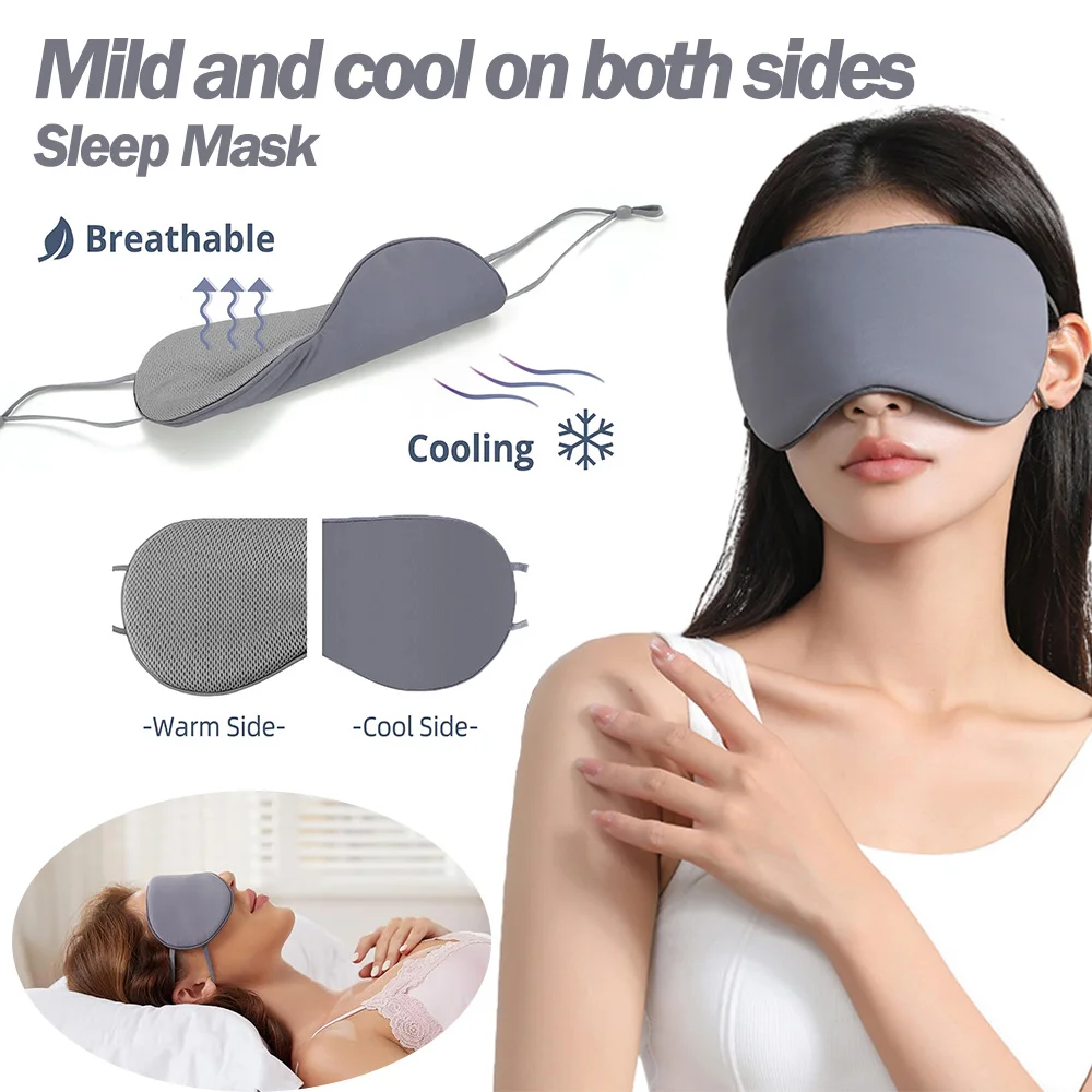 Ice Silk Warm and Cool Double-sided Eye Mask, Light-blocking and Breathable Sleeping Eye Mask, Suitable for Travel Sleep Mask