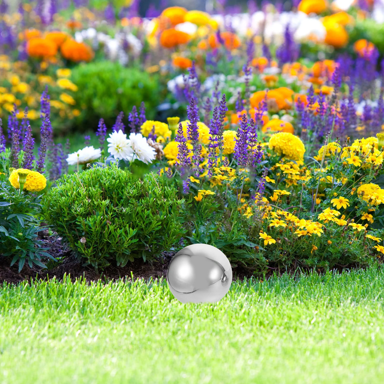 

6Pcs Round Metal Gazing Ball Stainless Steel Mirror Polished Sphere for Patio Garden Lawn Decorative Landscaping