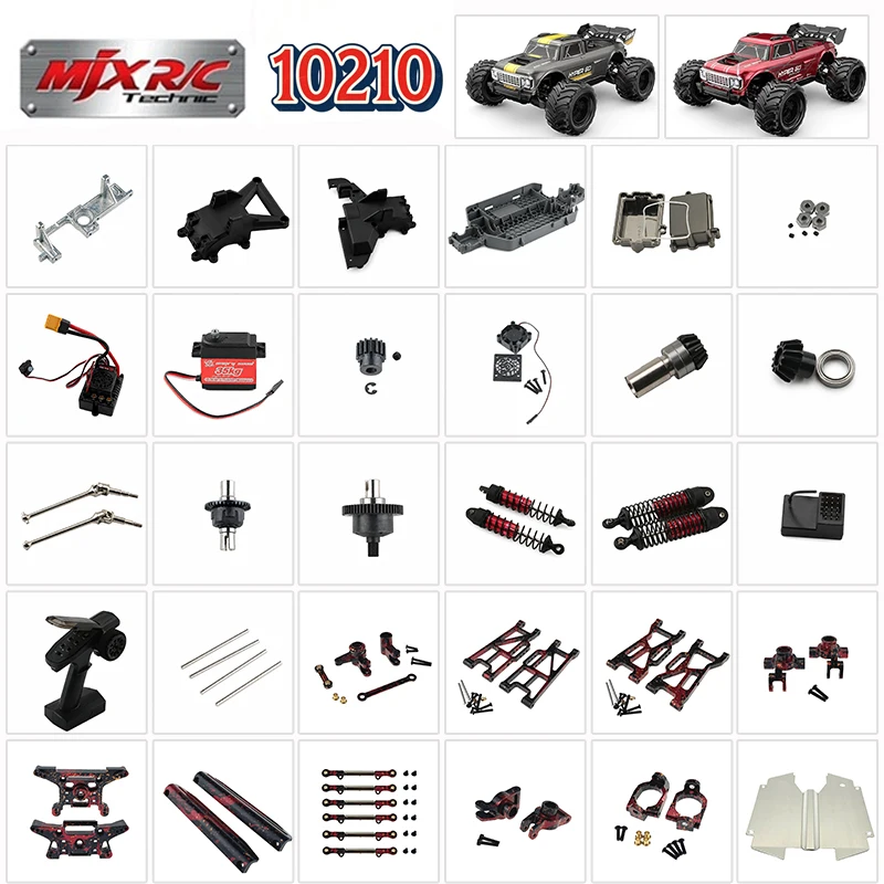 MJX 10210 Spare Parts Upgrade of Vulnerable Component Metal Differential Gear Drive Shaft Servo Motor ESC Swing Tire Receiver