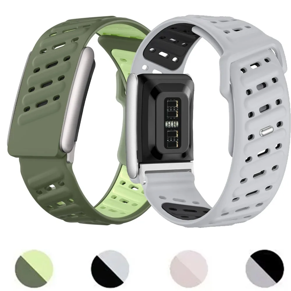 Two-tone Silicone Strap for Whoop 5.0 Sports Comfortable Breathable Wristband Protector Tracker for Whoop 5.0 MG Bracelet Belt