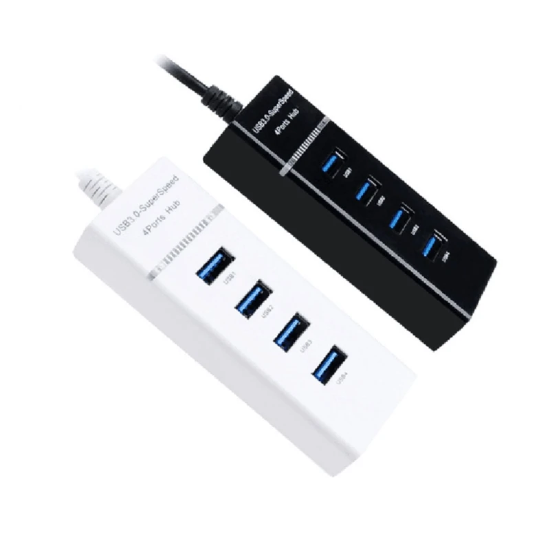 USB Hub Adapter 4 Port Splitter Data Hub for Laptop USB Drives Mobile HDD