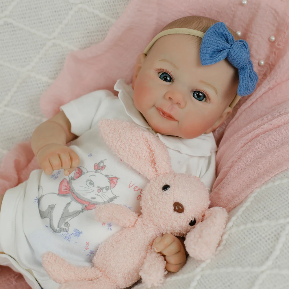 Bambola realistica da 19 pollici per bambina rinata, in morbido silicone, vinile, bambola di simulazione, per bambini, vestire, giocattolo, compleanno, regali di Natale