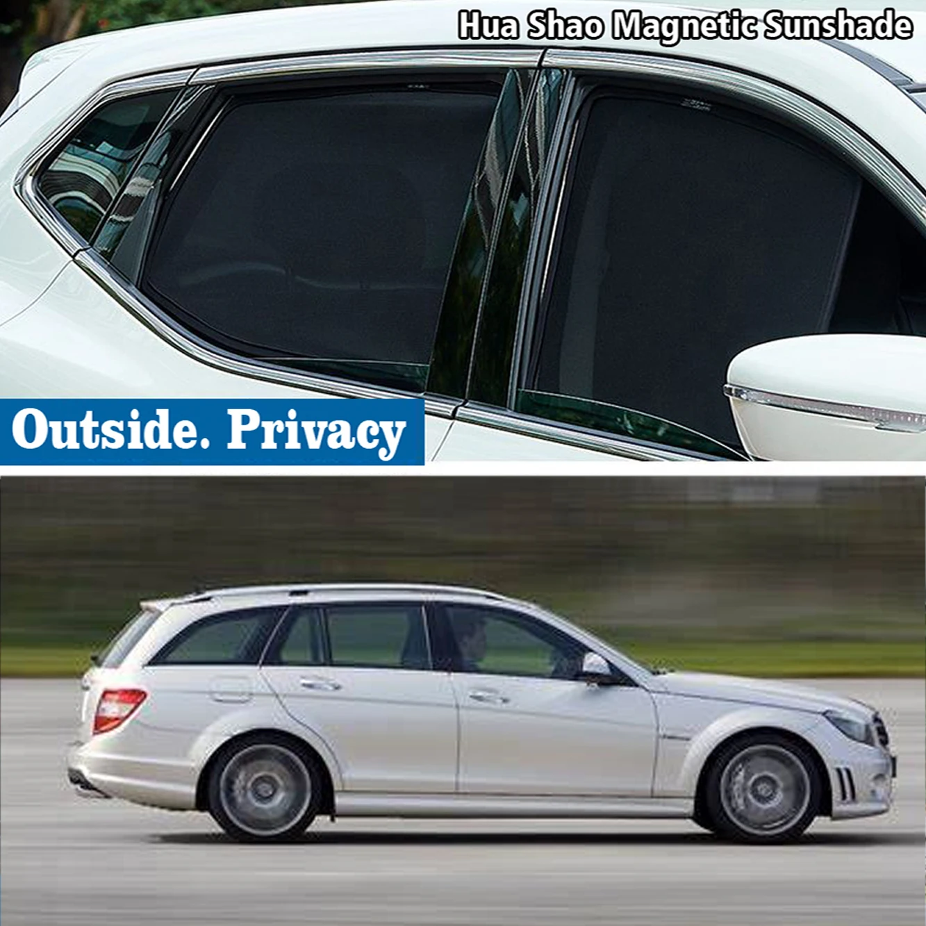 Magnetic Car Sunshade Shield Front Windshield Frame Curtain Sun Shade Accessories For Mercedes-Benz C Class W204 S204 2007 -2013