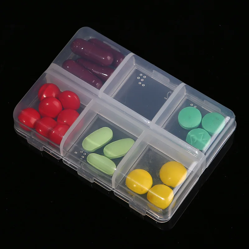 

Medicine Box Jar Storage Packaging Convenient Mini Organizer Dispensing Travel Emergency Seal Dustproof Portable Transparent