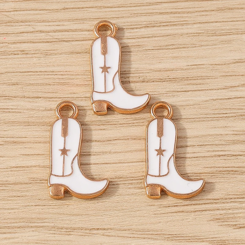 10 Stück niedliche Emaille-Stiefel-Anhänger für die Schmuckherstellung, Ohrringe, Halsketten, Armbänder, DIY, handgefertigtes Kunsthandwerk, Zubehör – Detail 15