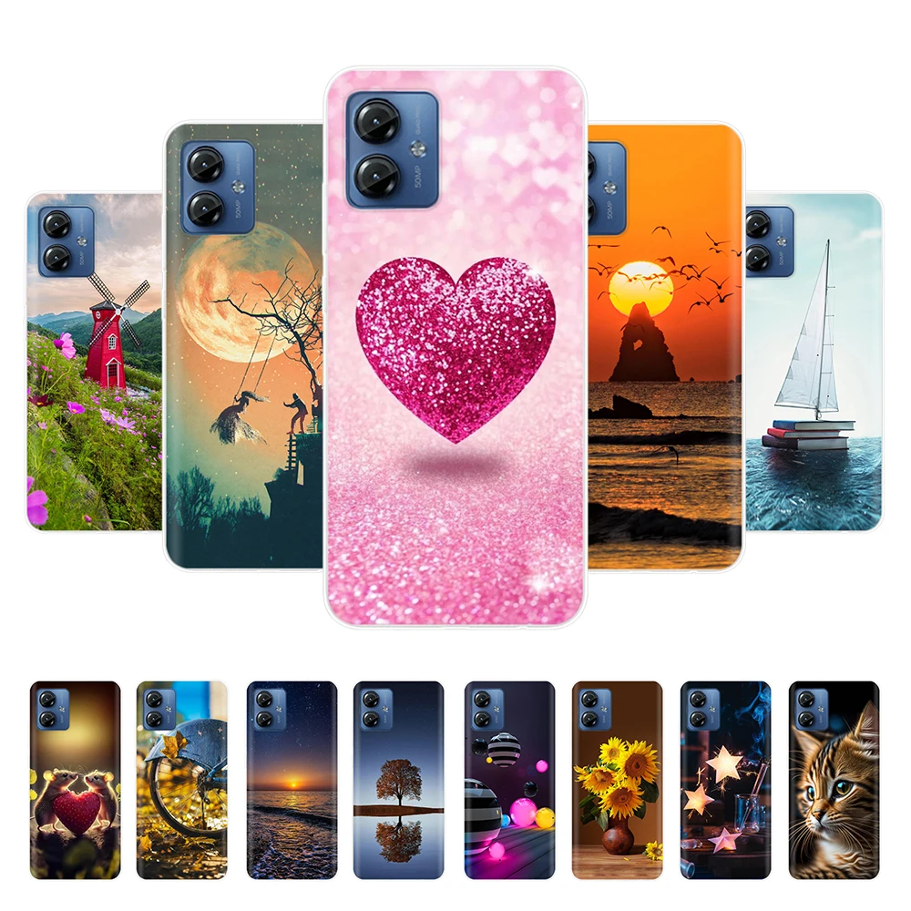 For Moto G14 Case MotoG14 G 14 Fashion Cute Pattern Soft TPU Silicone Clear Cover Phone Cases For Motorola Moto G14 PAYF0010IN