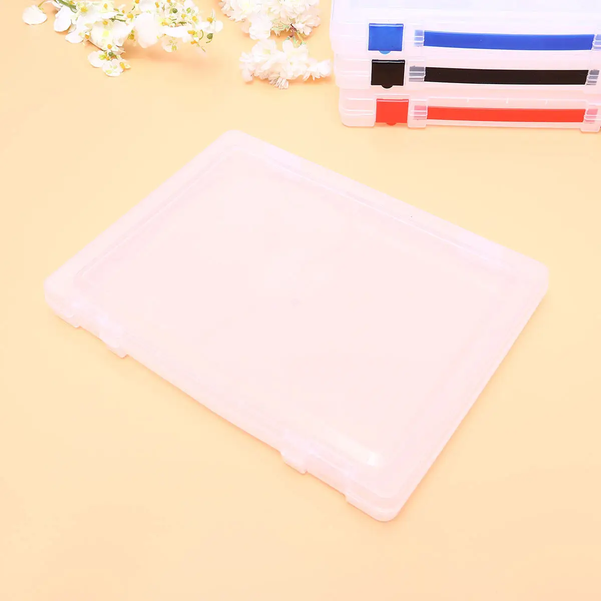 

Professional Clear Plastic Document Storage Box Transparent Lid Stackable Lightweight for Offices Homes Bedrooms Files Papers