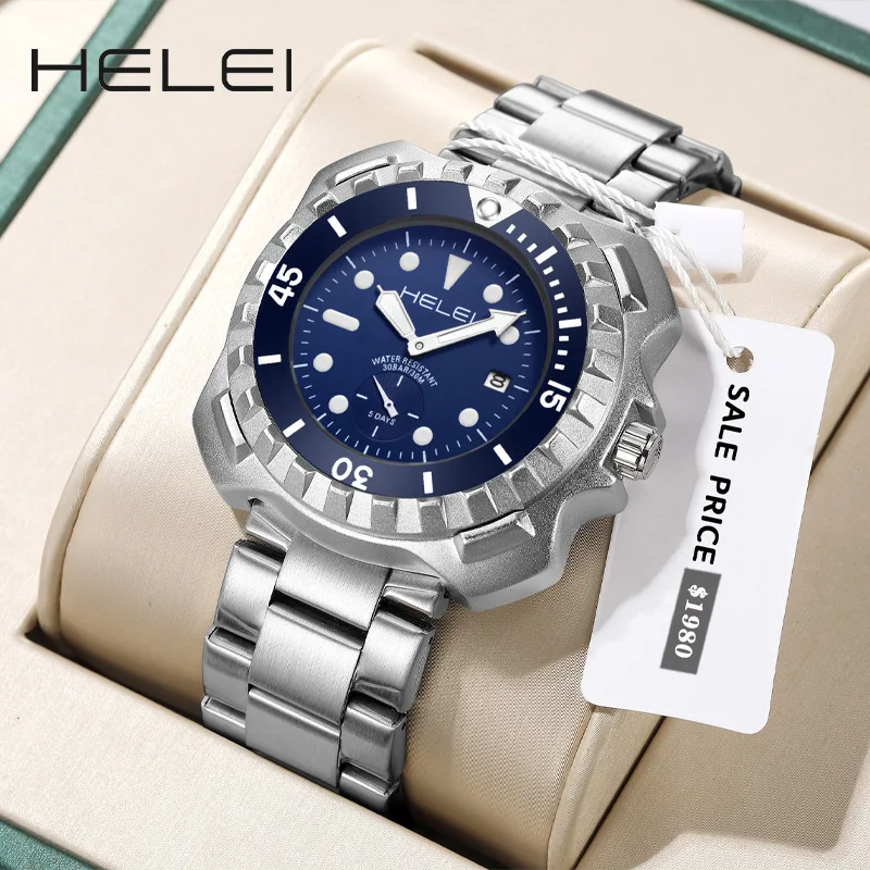 2026 New Men's Watch Waterproof Sports Trend Quartz Watch Single Calendar Quartz Watch Non-Mechanical Watch