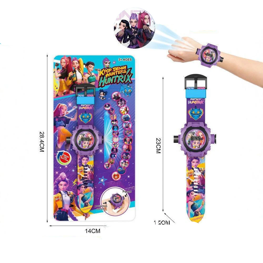 

KPOP Demon Hunters Electronic Watch Toys Kids Wristwatches With Projector Light Multifunctional Wristband Birthday Gifts Toys