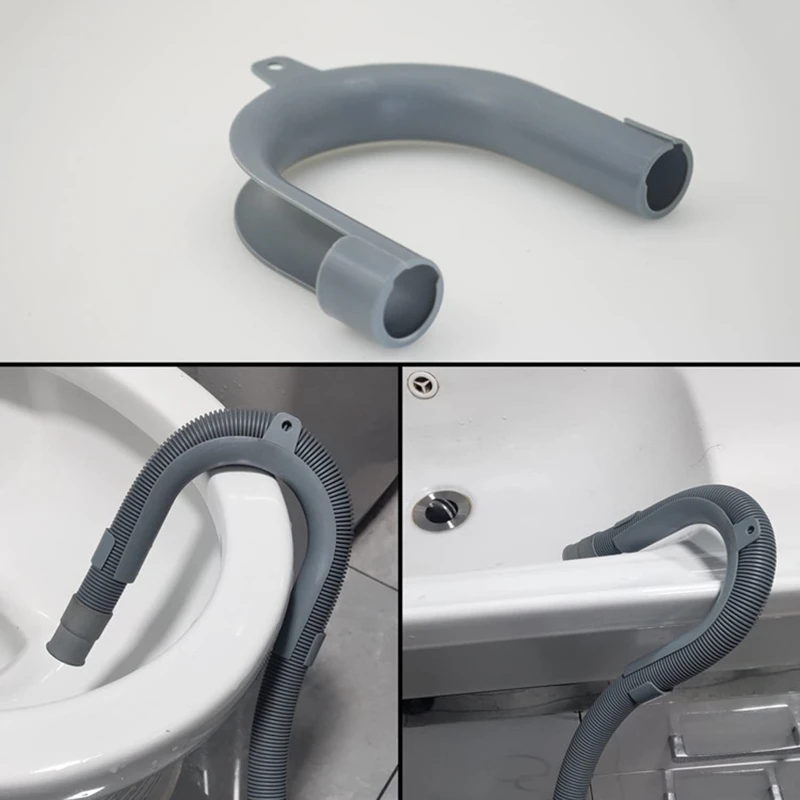 Universal U Shape Washer Drain Hose Hook Attachment for WH41X10133 Washing Machine Replacement Accessories Gray