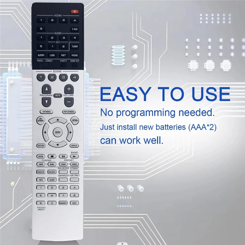 【B89E】RX-A1050 Control remoto de repuesto RAV553 para AVENTAGE ZW695100 RX-V683 RAV542 ZP601700 RX-AS710D receptor AV