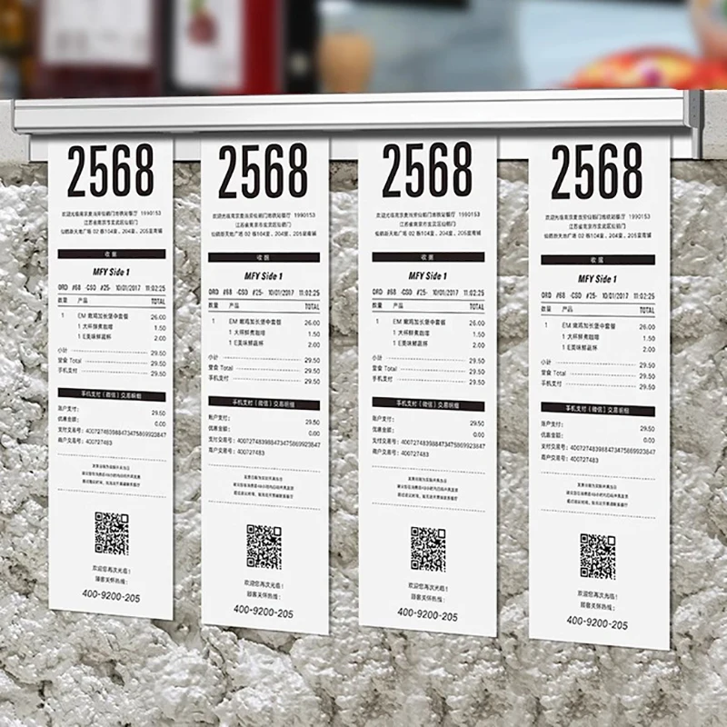 سبائك الألومنيوم الحائط لاصقة الإخراج قائمة استلام كليب معلقة تذكرة الطلب فاتورة ورقة QR حامل مطعم القائمة كليب