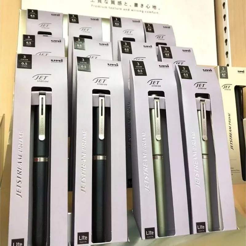 Mitsubishi JetStream Business Metal Rod SXE3LPR05 Tri color Module Pen Rotating Oil Pen 0.5 Japan Rollerball Pens stationary