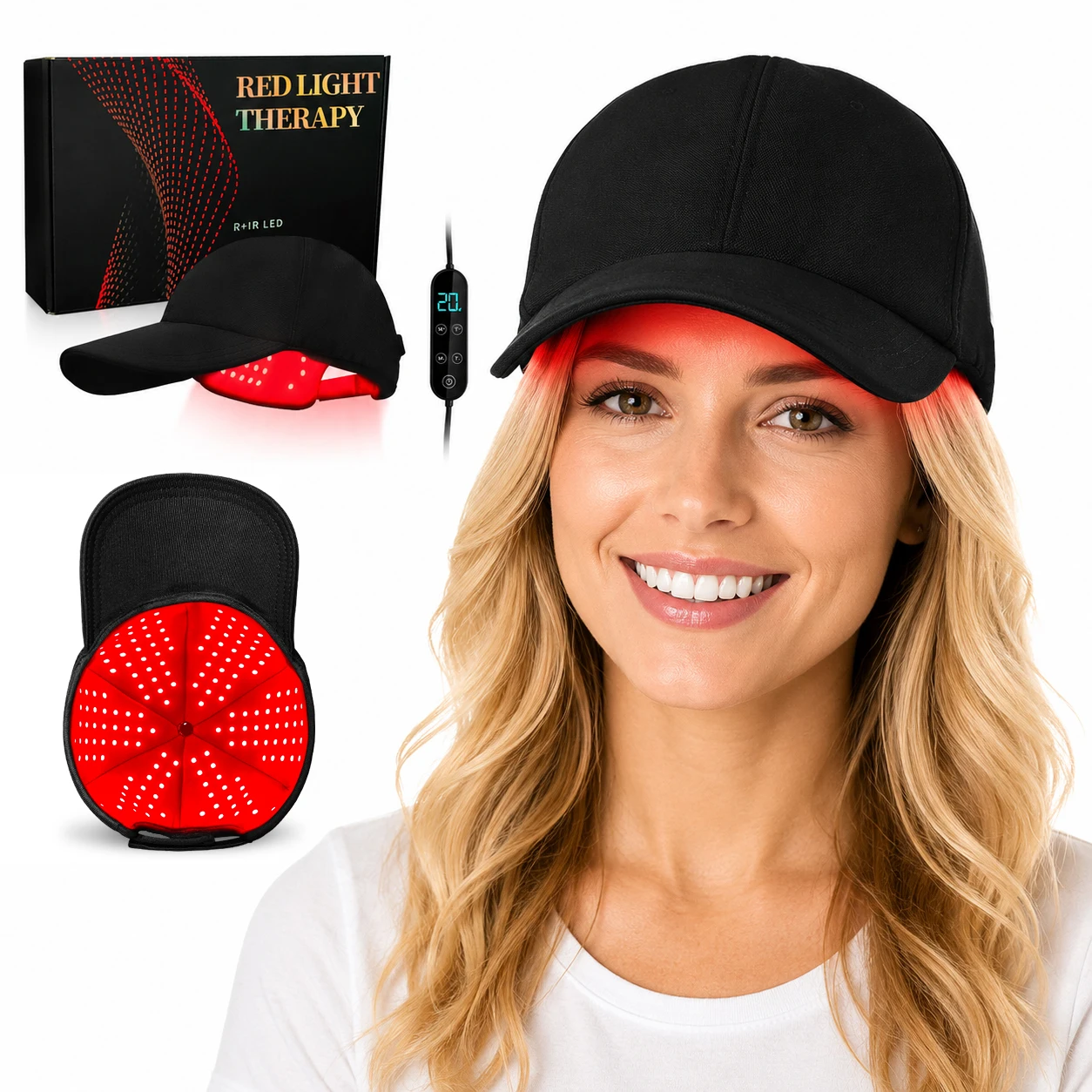 New Portable 180 Pcs LED Red Light  Cap for Hair Regrowth & Anti-Loss, US Plug, Portable Scalp Treatment Helmet for Home