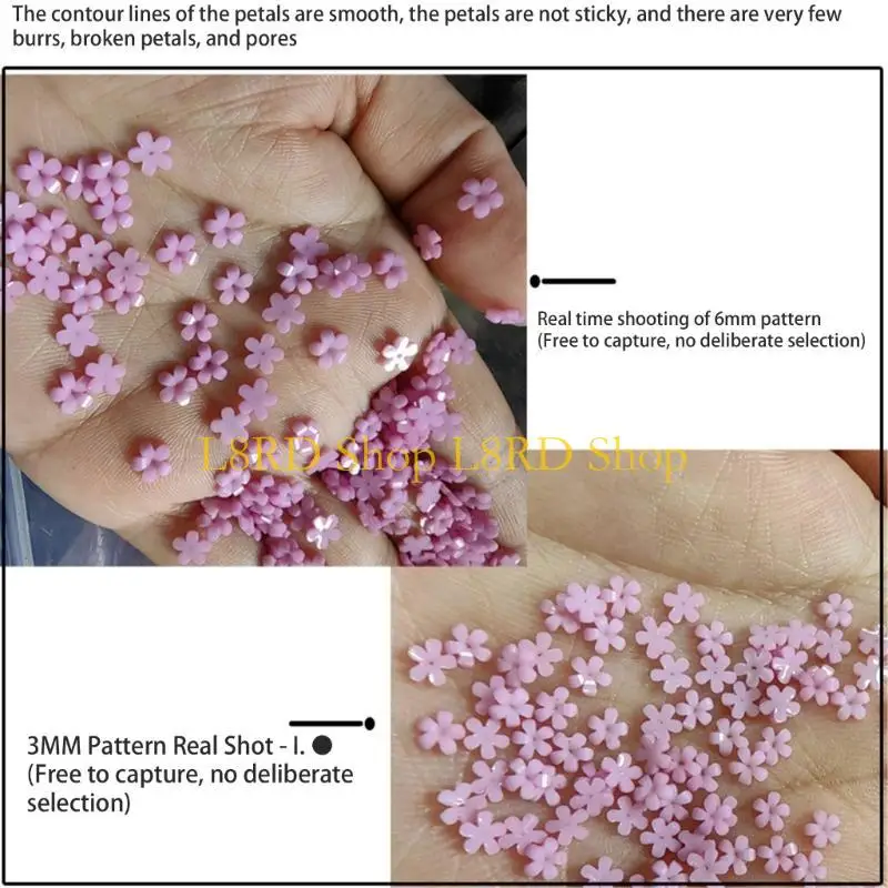 L8rd Flower Charms, Flower Nails Art Rhinestones 꽃 꽃잎 손톱 공급 장치