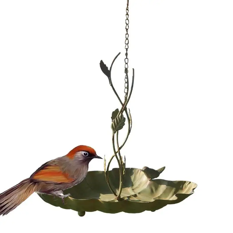 

Tray Bird Feeder Outdoors Bird Waterer Feeding Tray Old Effect Leaf Bowl For Attracting Birds Garden Yard Patio Decoration