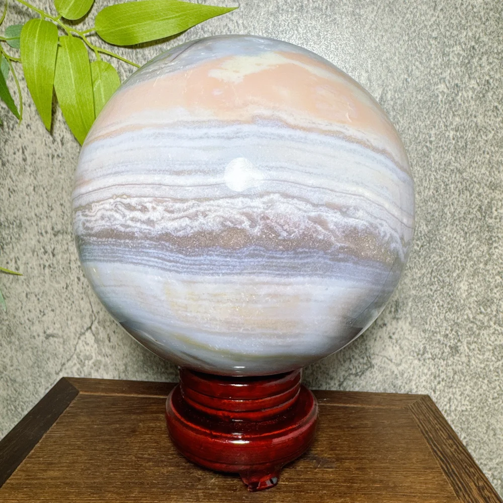 Natural Big Pink Ocean Jasper Crystal Sphere Unique Raw Geode Ball Reiki Healing Stone Quartz Home Decor Gemstones Mineral