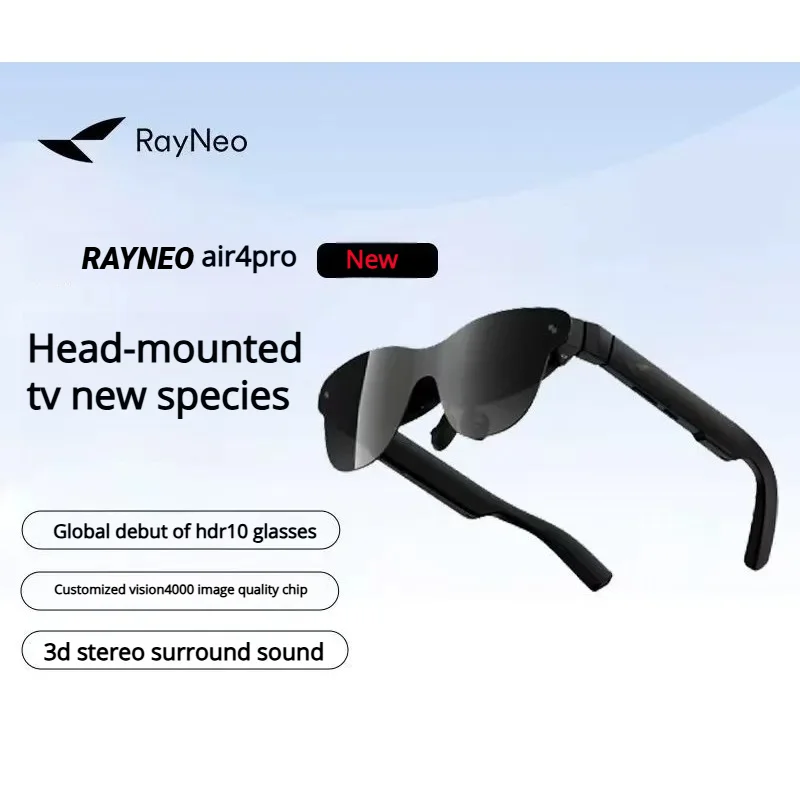 نظارات RayNeo Air 4 Pro الذكية AR الجديدة المثبتة على الرأس للتلفزيون الأول HDR10 نظارات عالية الوضوح لعرض جهاز XR نظارات غير VR