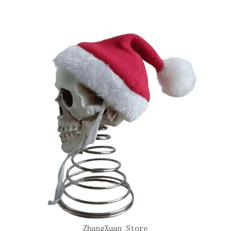 Totenkopf-Weihnachtsmannmütze-Ornament für Weihnachtsbaumspitze und Raumstil 3XUF – Detail 8