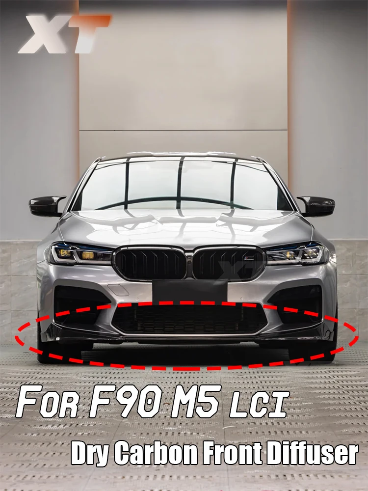 MP Style For BMW 2021-23 F90 M5 LCI Dry Carbon Fiber Front Lip Scoop Splitter Bumper Diffuser Body Kits Forged