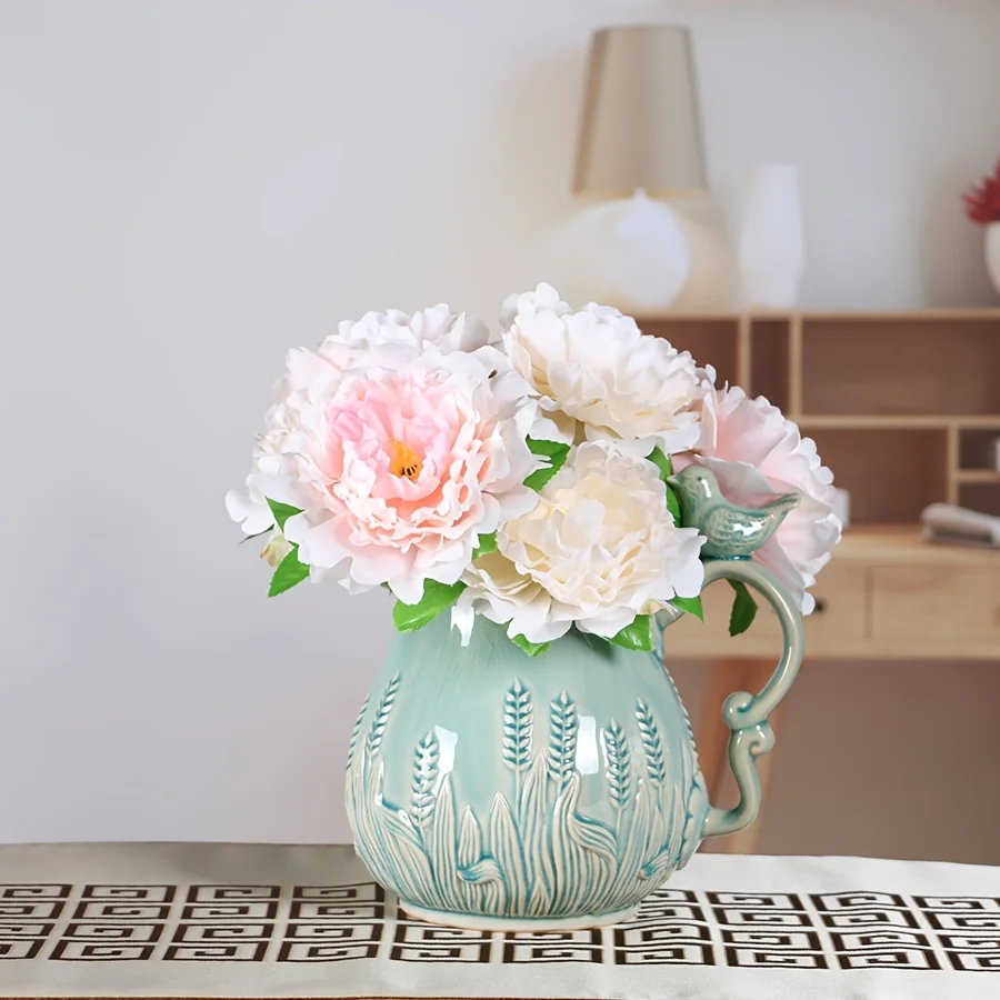 

Nordic Ceramic Vase Minimalist Flower Holder for Table Living Room TV Cabinet Decor