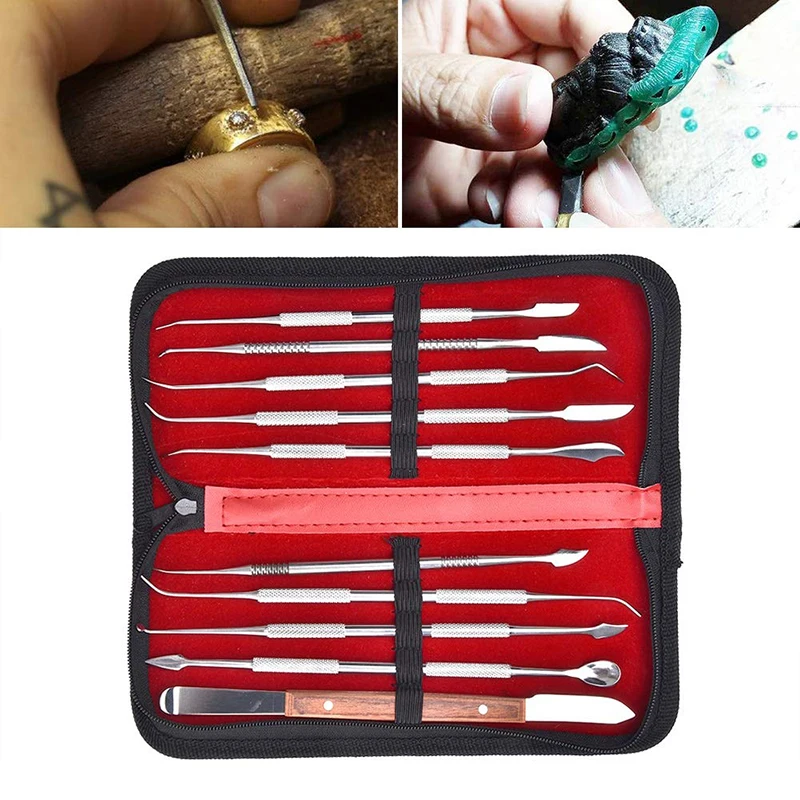 10pcs/set Dental Versatile Teeth Wax Carving  Tool Set Practical Stainless Steel Plaster Knife