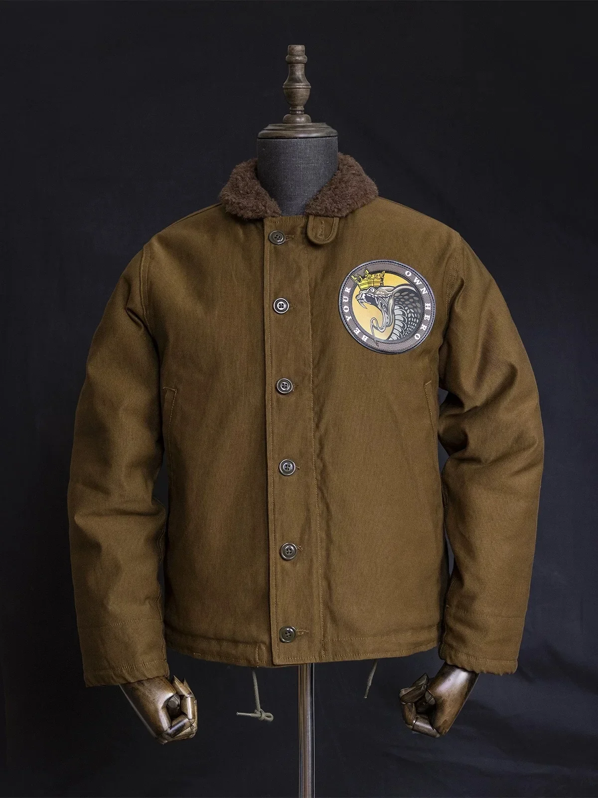 Red Tornado Naval N-1 Deck Jacket Jungle Cloth Shell Alpaca Lined Coat Men Vintage Workwear