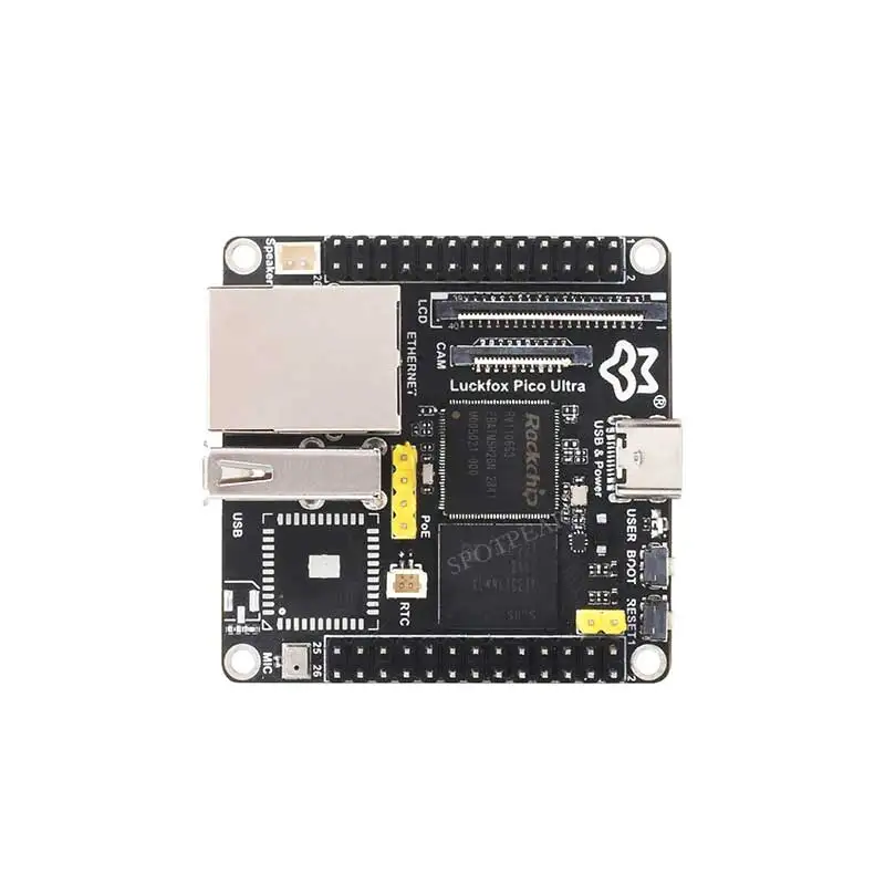 Luckfox-Micrófono de EMMC-8GB a bordo Pico Ultra, versión superior, opción WiFi6 /PoE RV1106 con Audio y pantalla