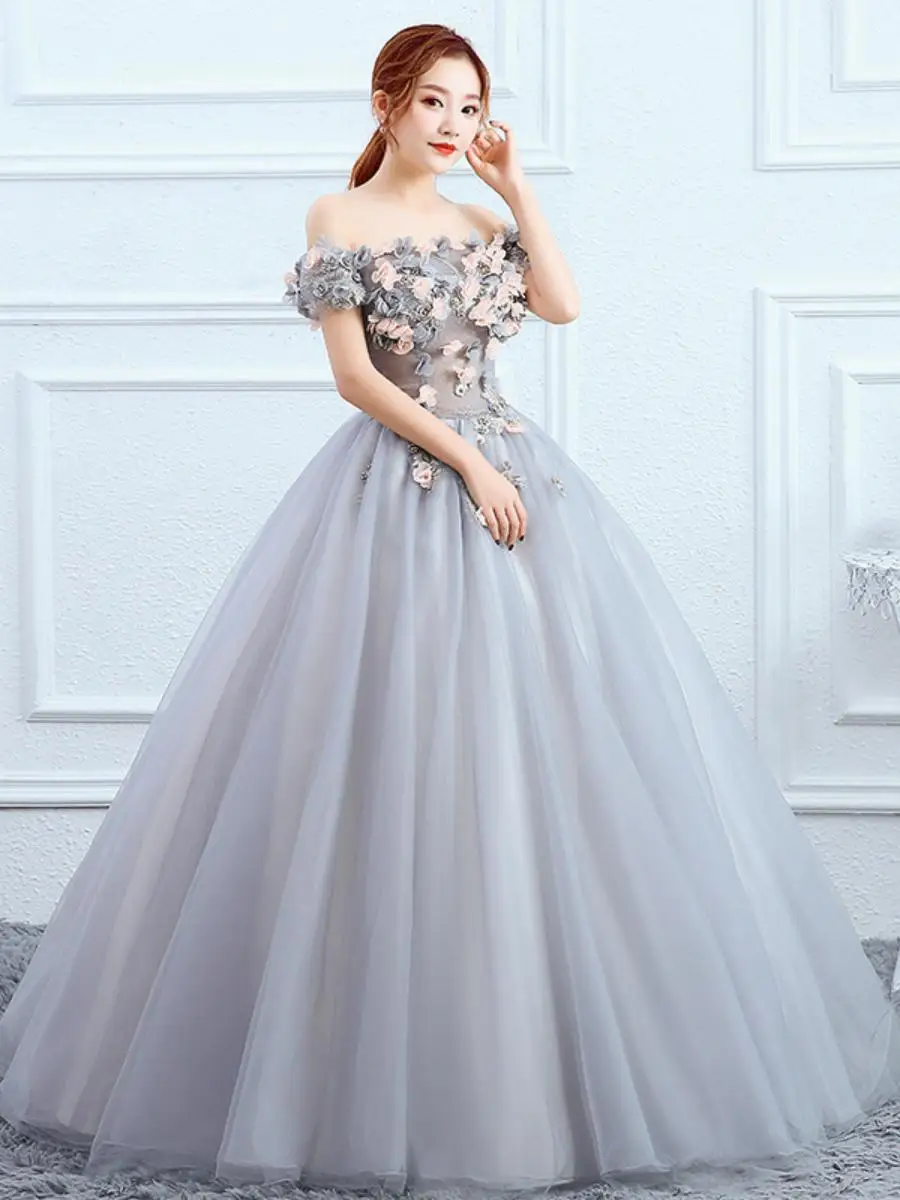 

New 2023 Long awl Evening Gown for Women Host Singing Performance Outfit Floor-Length Ball Dr Mid-Waist Polyester