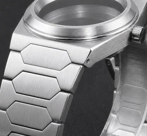 37mm Integrated Brushed Watch Case 316L Stainless Steel Sapphire Glass 20ATM Waterproof Fit SKX NH35 Automatic Movement Mod Part