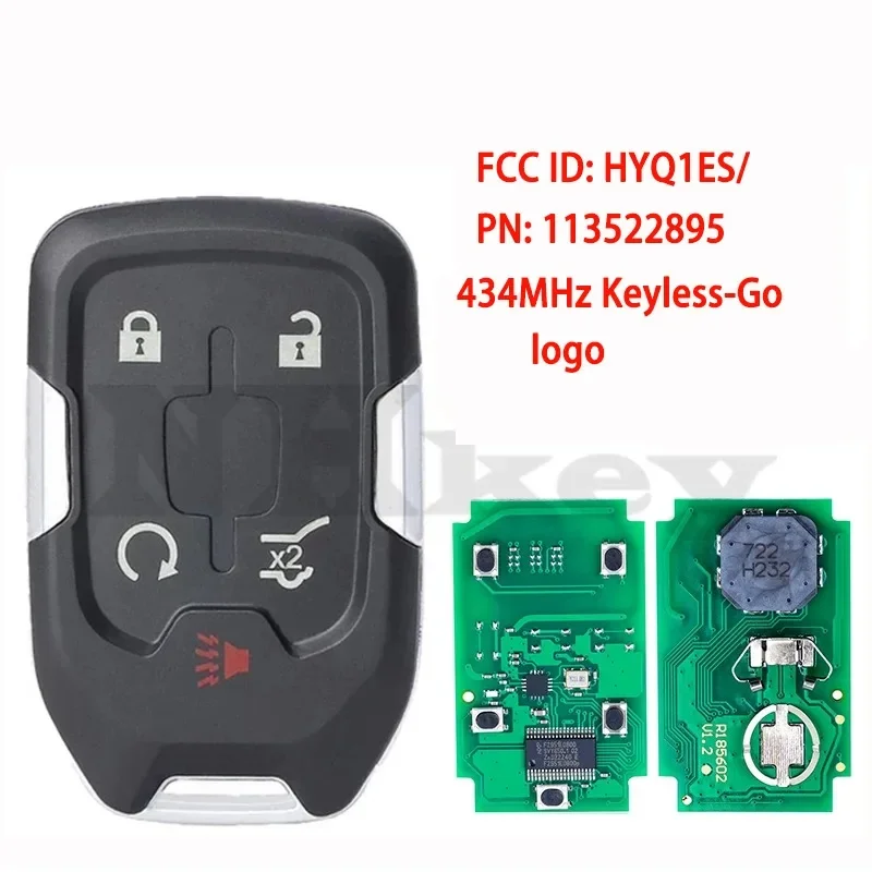 

BB KEY For GMC2021-2022Acadia Terrain434MHz Keyless-Go Smart Key (W/ Hatch)/NCF2951E/HITAG2/46 CHIP/FCC ID: HYQ1ES/PN: 113522895