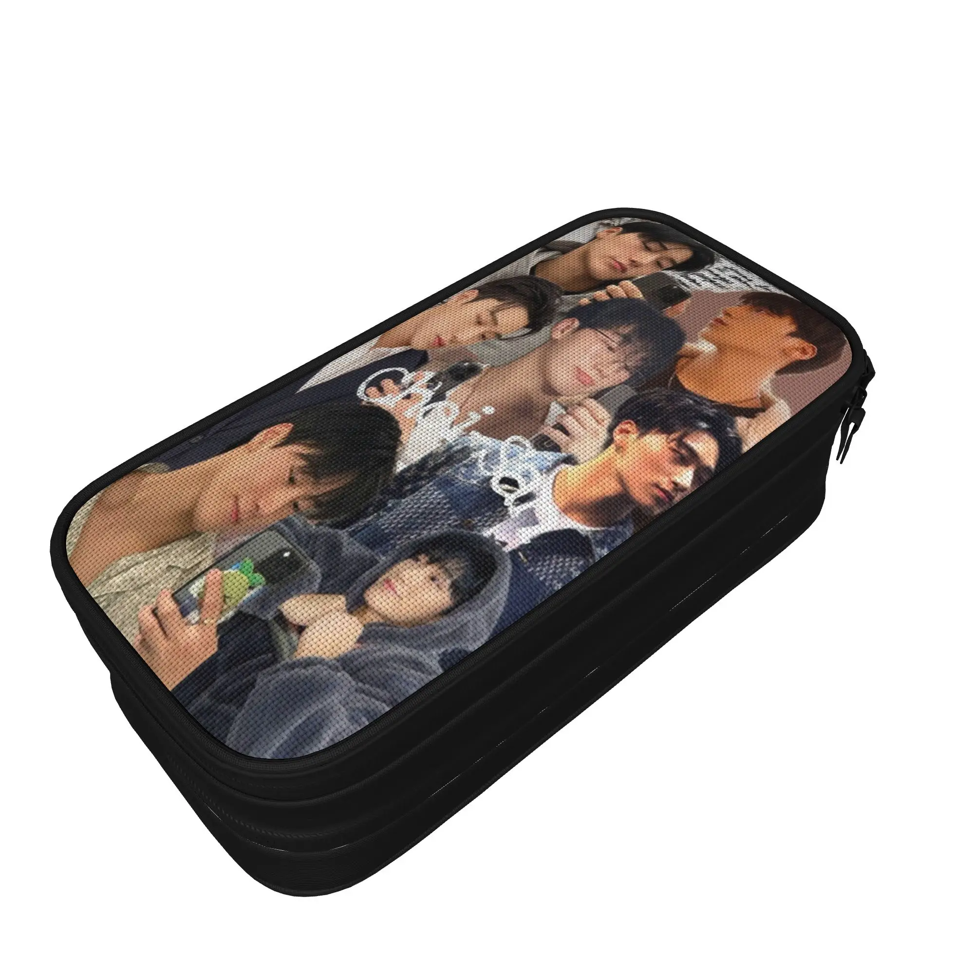 Creative choi san bad ateezs Pencil Case  Pencilcases Pen Holder for Student Big Capacity Bags Office Zipper Stationery