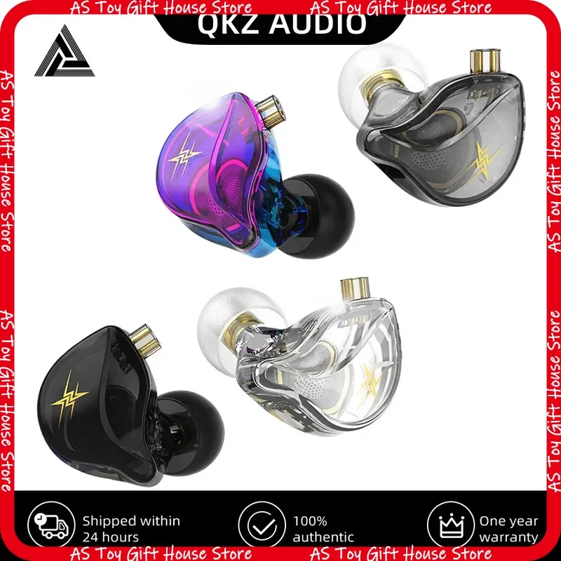 Écouteurs intra-auriculaires filaires QKZ ZXT Hi-Res Dynamic Monitor avec microphone pour téléphone portable, jeux, course à pied, sport et musique