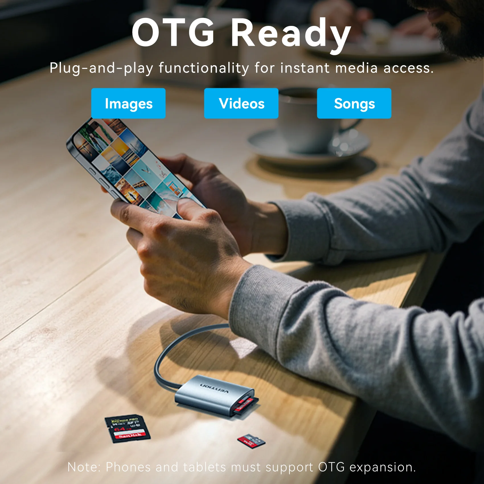 Vention SD 4.0 Kartenleser 312 Mbit/s USB 3.0 Typ C auf SD Micro TF OTG Speicherkartenadapter für iPhone 17 MacBook Laptop PC Samsung