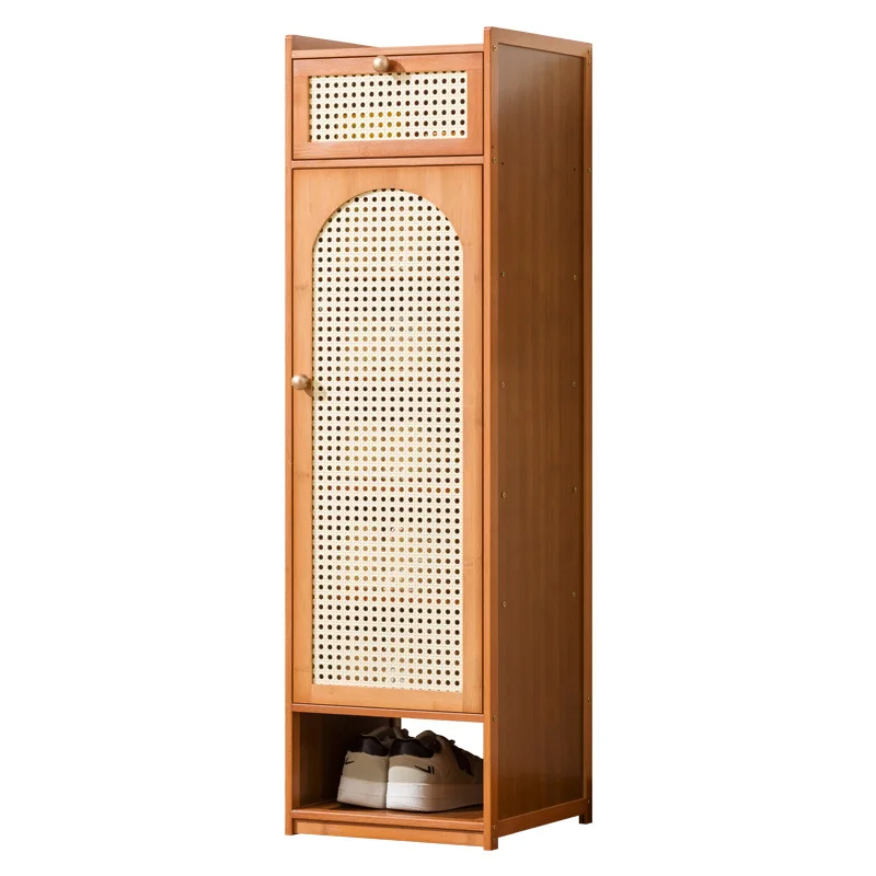 #shoe cabinet, bamboo retro style living room storage cabinet, dust-proof storage cabinet