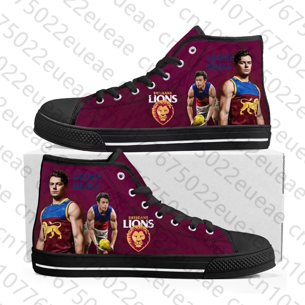 Brisbane Lions Australian Football High Top High Quality Sneakers Mens Womens Teenager Canvas Sneaker Casual Custom Made DIY