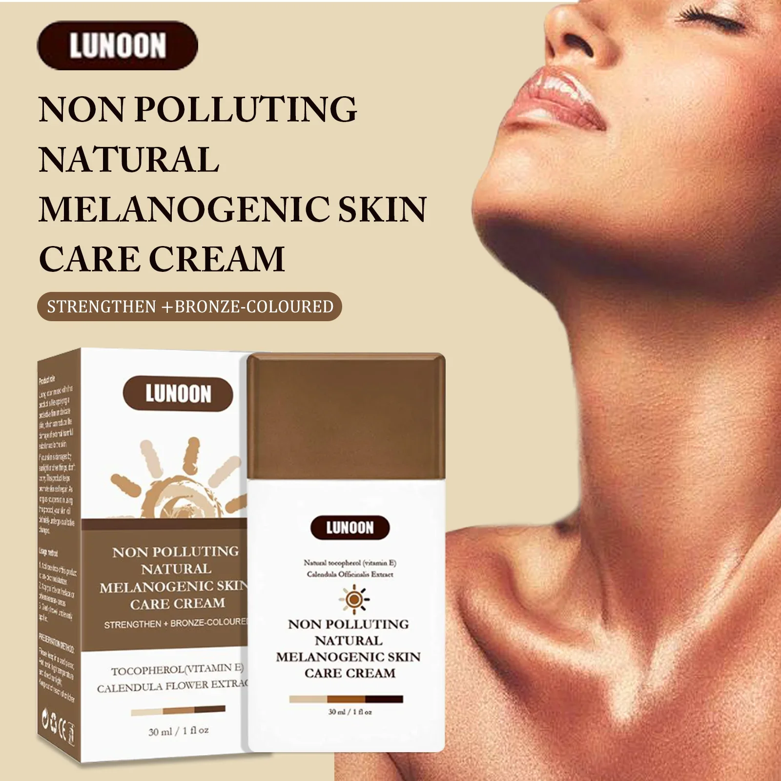 Loción autobronceadora para mejorar la piel, bronceador de melanina, bronceador Natural para el cuerpo y la cara, previene quemaduras solares, crema bronceadora sin sol