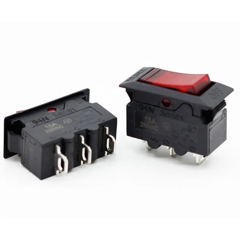 Kuoyuh 94N Series 15A Mini Power Board Circuit Breaker Overload Protector Rocker Arm Switch