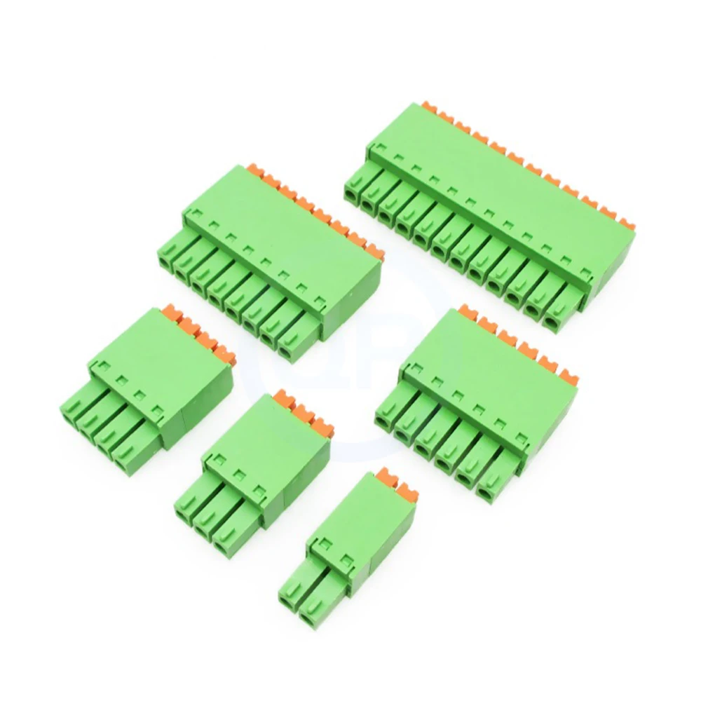 10 Pcs 3.5/3.81mm Thin Screw-Free Spring Press-Fit Green Terminal Wiring Plug KF 2EDGKN KF2EDGKN JM 15EDGKN 2-24Pin