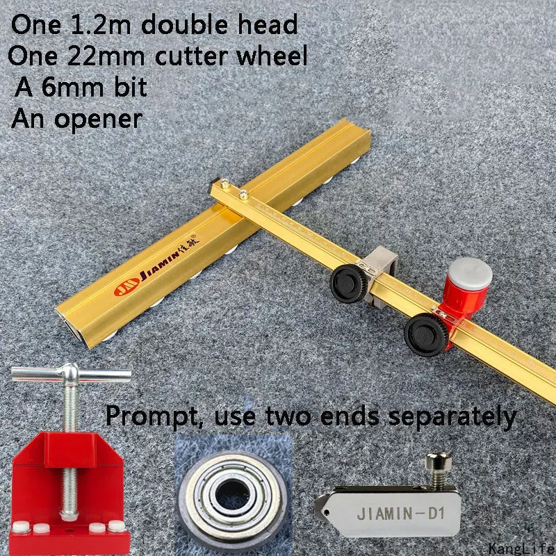 120/90/60cm Double-head T Type Ceramic Tile Pusher Glass Tile Push Knife Cutting Tools Glass Tile Opener Cutter Tool With Pliers