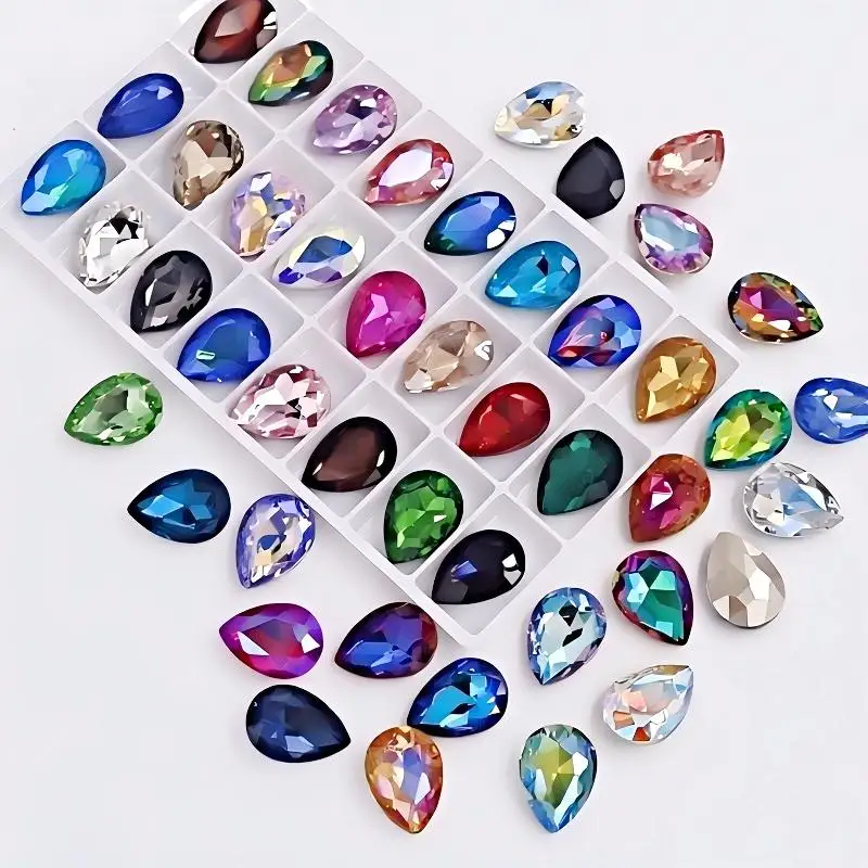 6*8mm-18*25mm Pointback High Quality AAA+ Glass Crystal Teardrop Shape Rhinestones Diamond DIY Phone/Bag/Clothing Accessories