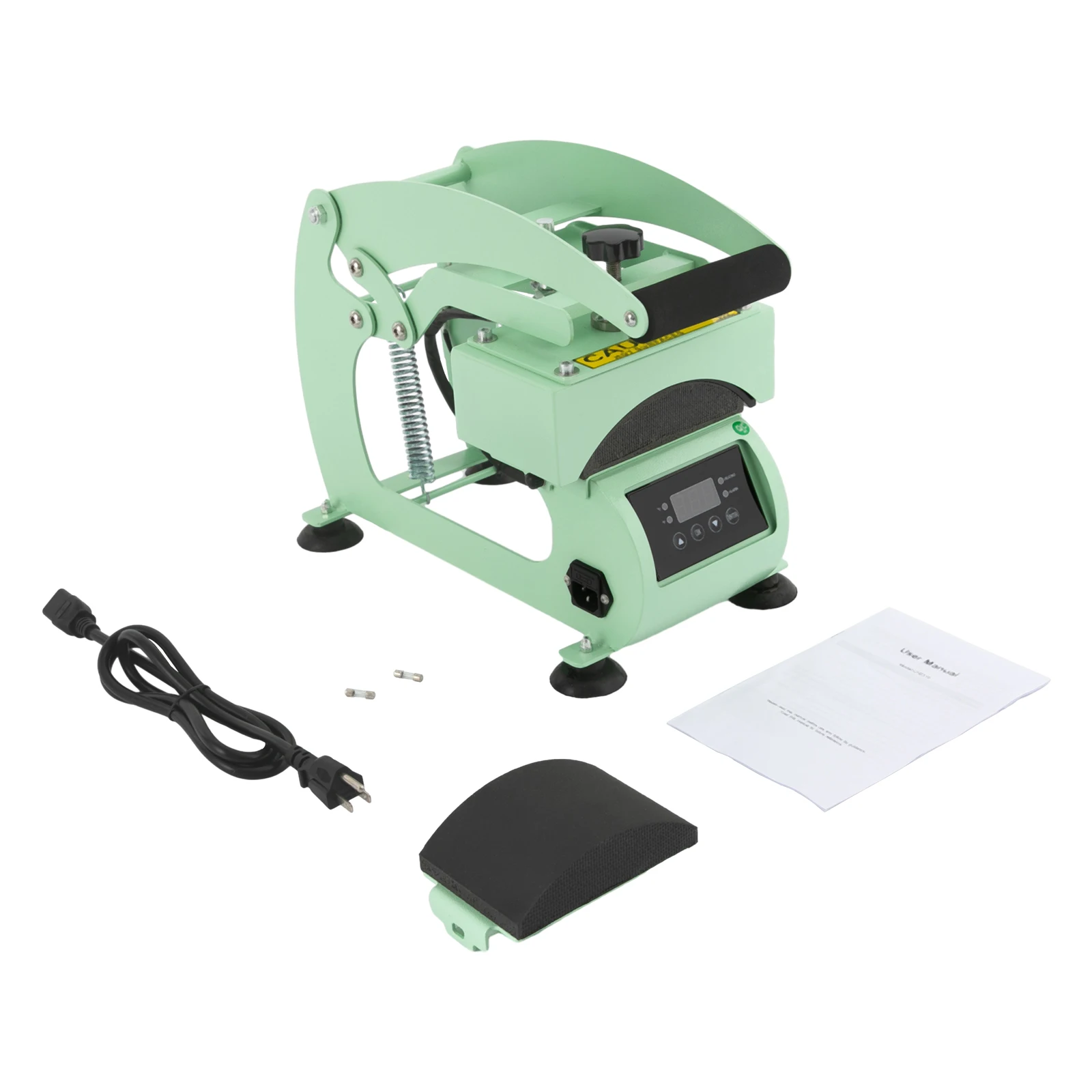 Digitale hoedenwarmtepers, instelbare tijd (0-999s), temperatuur (0-400oF), twee hoedenpads, lichtgewicht en gemakkelijk voor doe-het-zelf-projecten