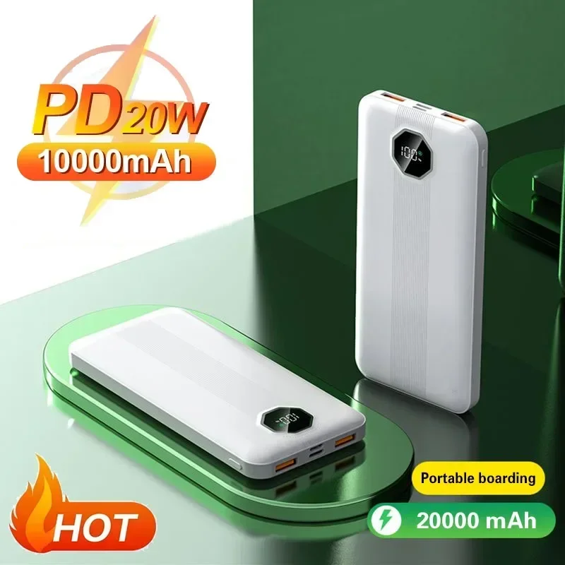 PD 20W Super Fast Charging 20000mAh Power Bank TwoWay High Capacity Portable Digital Display External Battery for IPhone Samsung