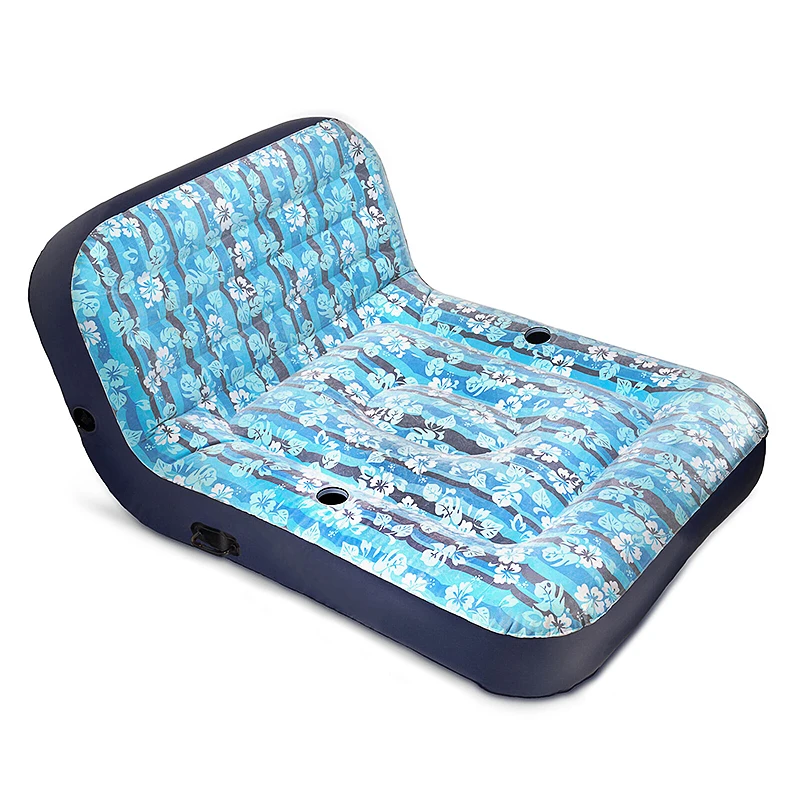 Unisex Pool Swimming Chaise Lounge Float Cushion Inflatable Lounge for Two